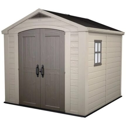 Factor 8 x 8 FT Strong Storage Shed Made Of Extremely Durable Resin And Reinforced with Steel